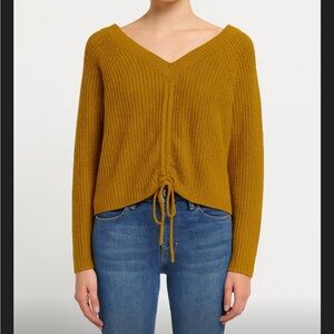 Full Circle Trends Mustard V-Neck Sweater Crop
